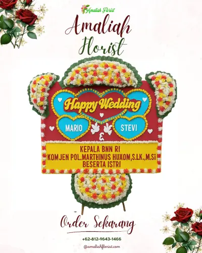 Karangan Papan Bunga Pernikahan di Hilihao
